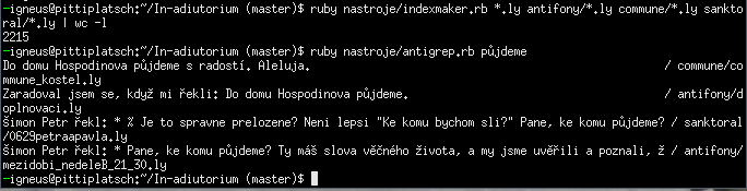 ruby nastroje/antigrep.rb půjdeme